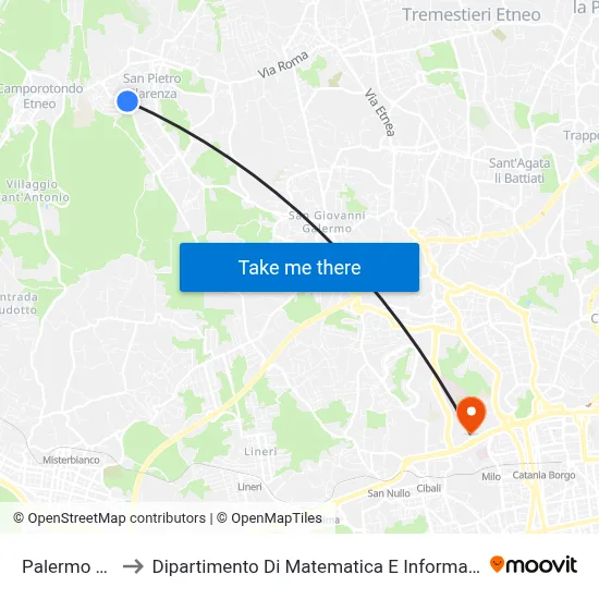 Palermo (2) to Department of Mathematics and Computer Science map