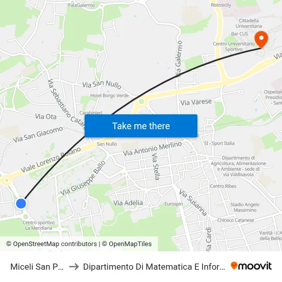 Miceli Saint Pius X to Department of Mathematics and Computer Science map
