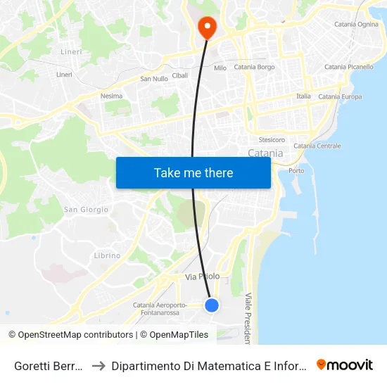 Goretti Berretta to Dipartimento Di Matematica E Informatica map