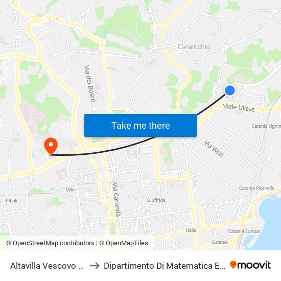 Altavilla Vescovo Maurizio to Dipartimento Di Matematica E Informatica map