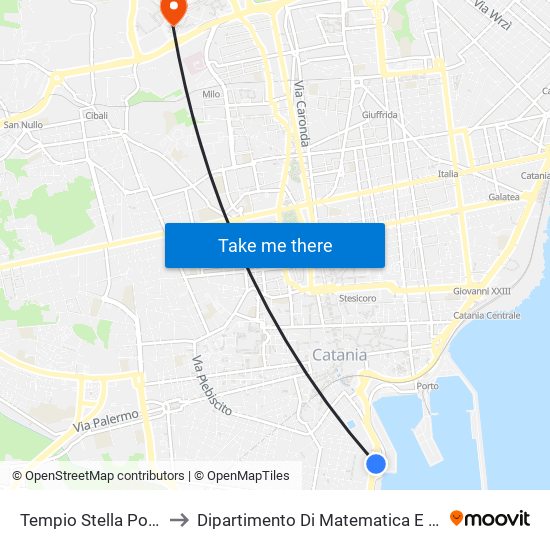 Tempio Stella Polare Est to Dipartimento Di Matematica E Informatica map