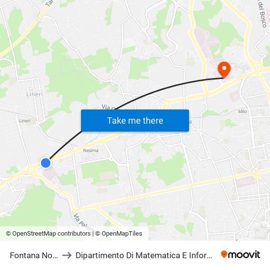 Fontana Nobili to Dipartimento Di Matematica E Informatica map