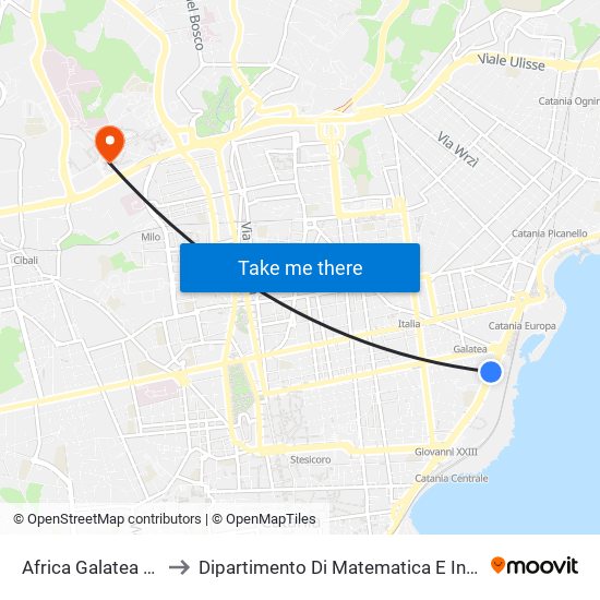 Africa Galatea Ovest to Dipartimento Di Matematica E Informatica map