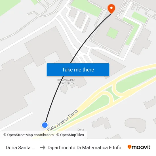 Doria Santa Sofia to Department of Mathematics and Computer Science map