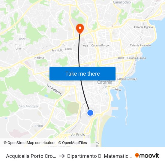 Acquicella Porto Crocifisso Nord to Dipartimento Di Matematica E Informatica map