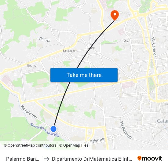 Palermo Bandiera to Dipartimento Di Matematica E Informatica map