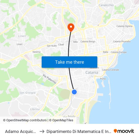 Adamo Acquicella FS to Dipartimento Di Matematica E Informatica map