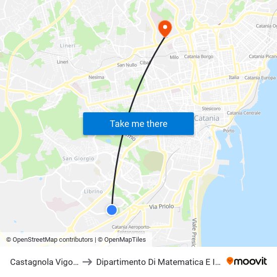 Castagnola Vigo Ovest to Dipartimento Di Matematica E Informatica map