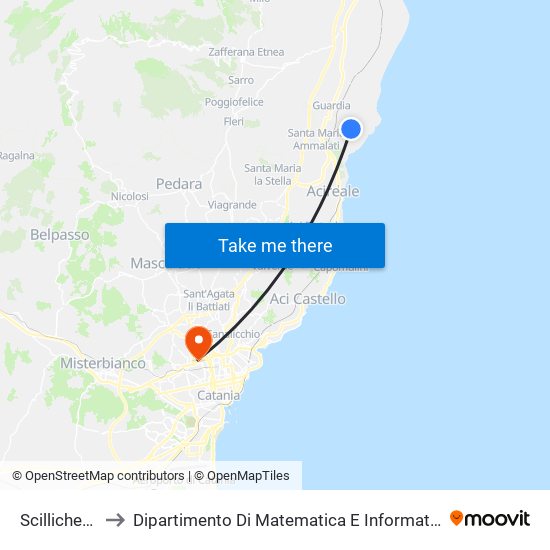 Scillichenti to Dipartimento Di Matematica E Informatica map