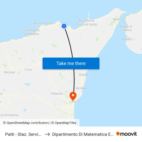 Patti - Playa Service Station to Department of Mathematics and Computer Science map