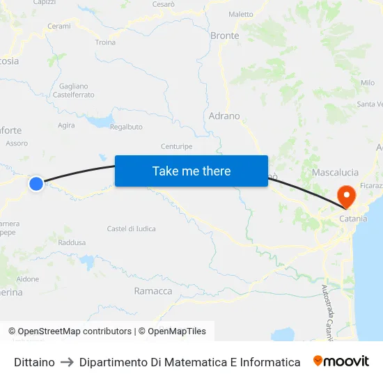 Dittaino to Department of Mathematics and Computer Science map