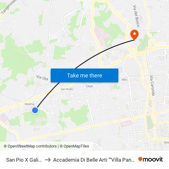 San Pio X Galilei to Accademia Di Belle Arti ""Villa Pantò"" map