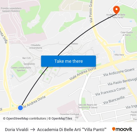 Doria Vivaldi to Accademia Di Belle Arti ""Villa Pantò"" map