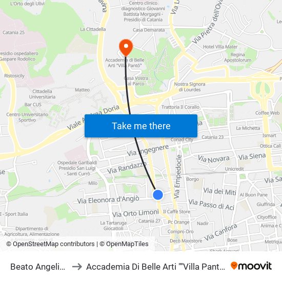 Beato Angelico to Accademia Di Belle Arti ""Villa Pantò"" map