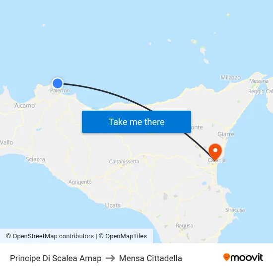 Principe Di Scalea Amap to Cittadella Cafeteria map