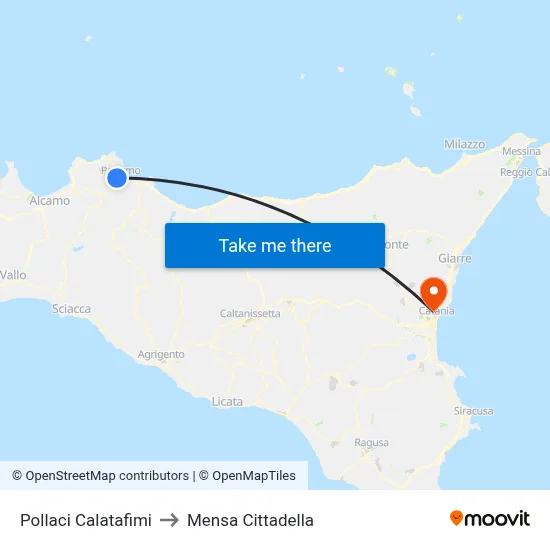 Pollaci Calatafimi to Cittadella Cafeteria map