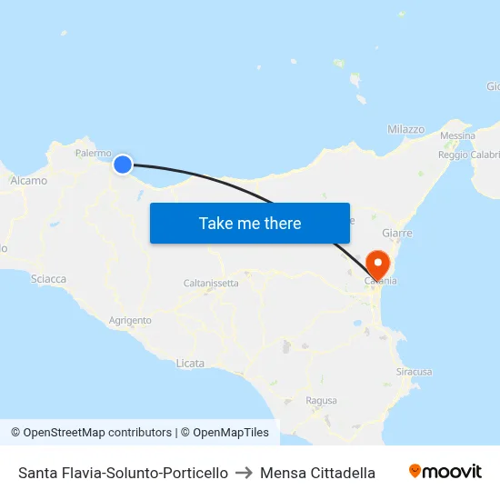 Santa Flavia-Solunto-Porticello to Cittadella Cafeteria map