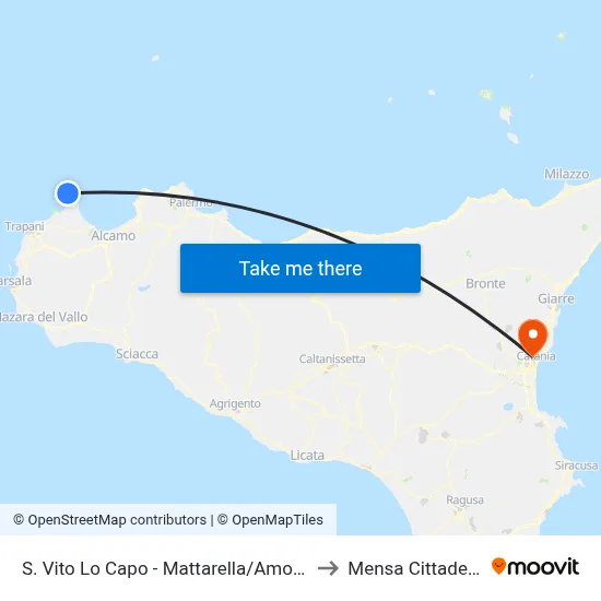 S. Vito Lo Capo - Mattarella/Amodei to Cittadella Cafeteria map