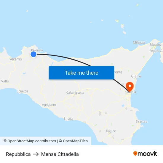 Republic to Cittadella Cafeteria map
