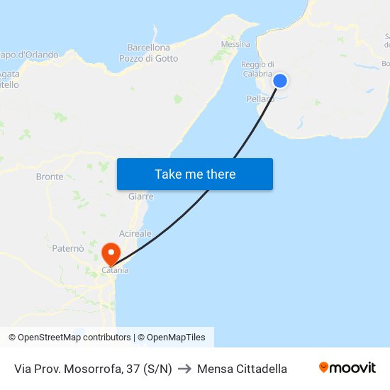 Via Prov. Mosorrofa, 37 (S/N) to Mensa Cittadella map