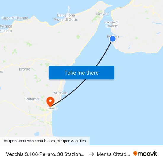 Vecchia S.106-Pellaro, 30  Stazione N/S to Mensa Cittadella map