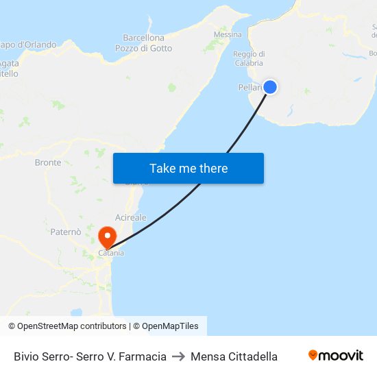 Bivio Serro- Serro V.  Farmacia to Mensa Cittadella map