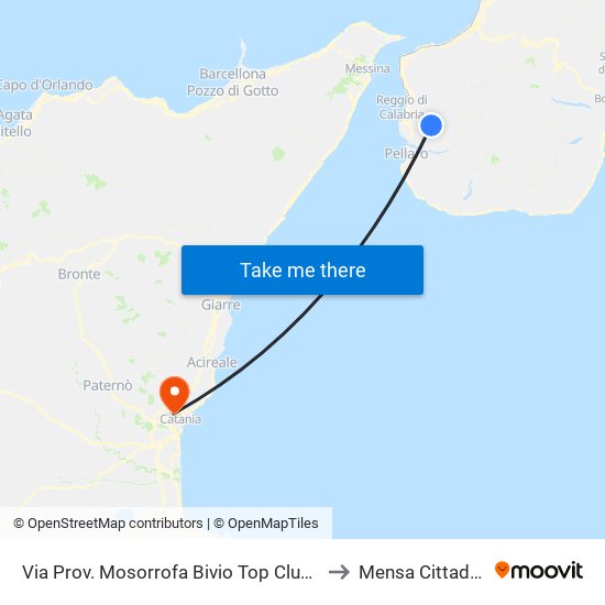 Via Prov. Mosorrofa  Bivio Top Club N/S to Mensa Cittadella map