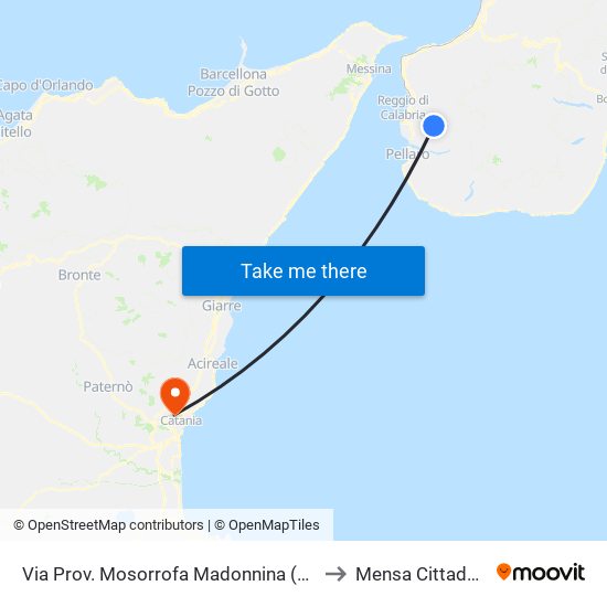 Via Prov. Mosorrofa  Madonnina (N/S) to Mensa Cittadella map