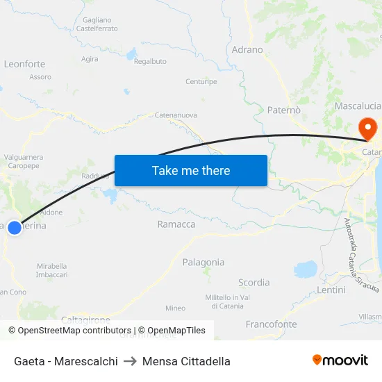 Gaeta - Marescalchi to Cittadella Cafeteria map