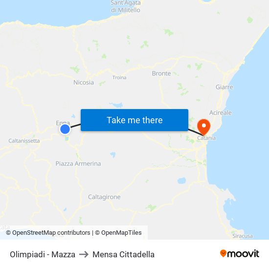 Olimpiadi - Mazza to Mensa Cittadella map