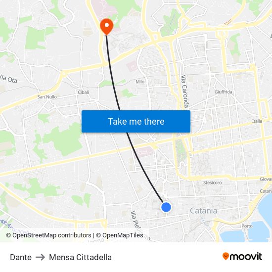 Dante to Mensa Cittadella map