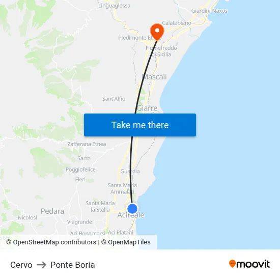 Cervo to Ponte Boria map