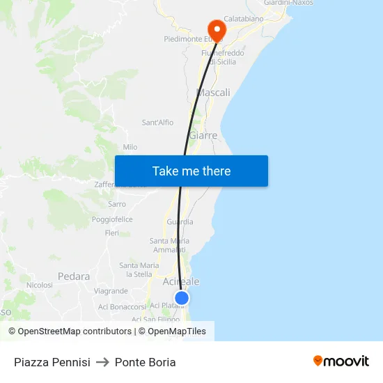 Pennisi Square to Ponte Boria map