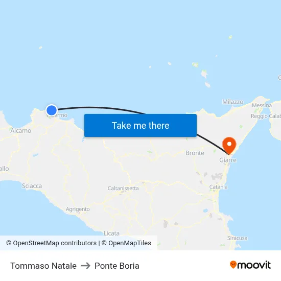Tommaso Natale to Ponte Boria map