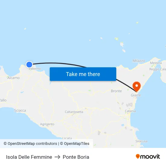 Island of Women to Ponte Boria map