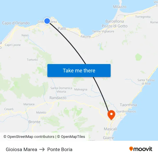 Gioiosa Marea to Ponte Boria map