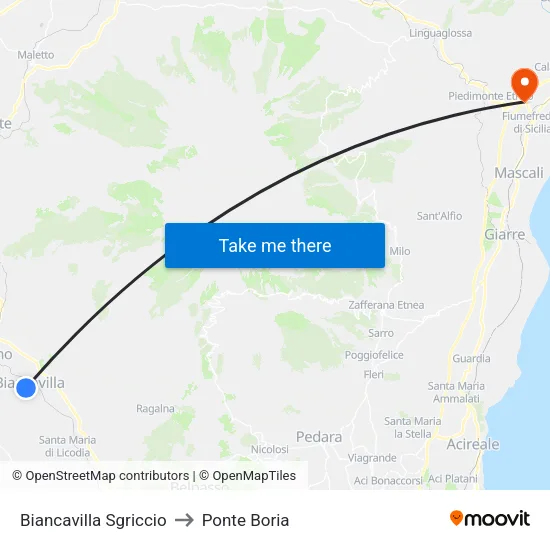 Biancavilla Sgriccio to Ponte Boria map