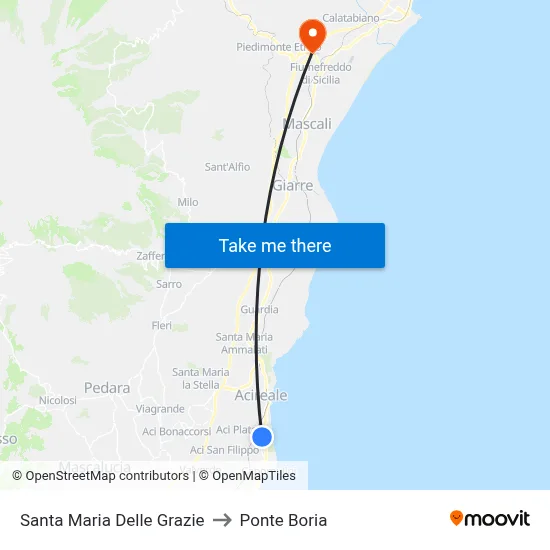 Santa Maria of Graces to Ponte Boria map