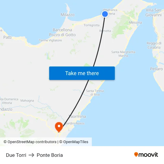 Due Torri to Ponte Boria map