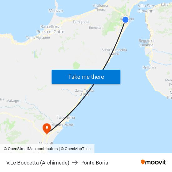 V.Le Boccetta (Archimede) to Ponte Boria map