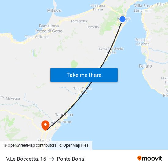 V.Le Boccetta, 15 to Ponte Boria map