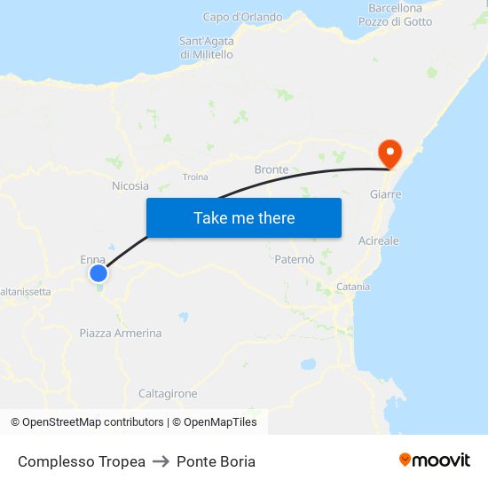 Complesso Tropea to Ponte Boria map