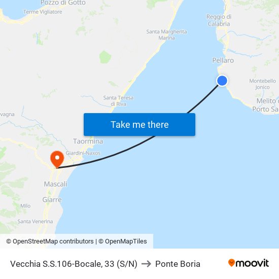 Vecchia S.S.106-Bocale, 33  (S/N) to Ponte Boria map