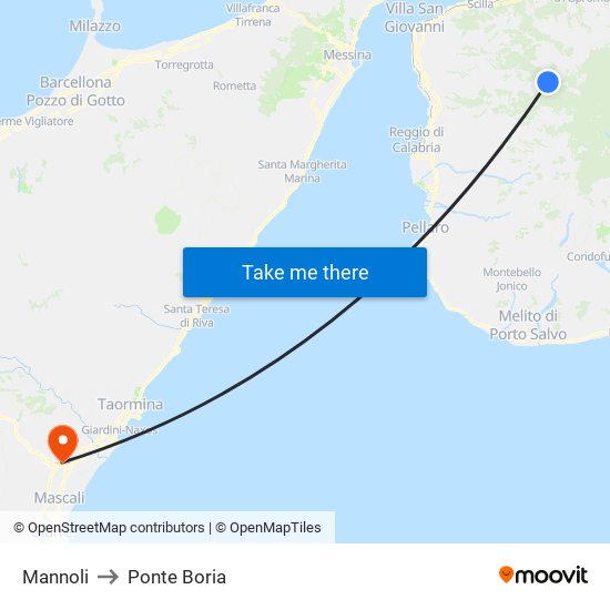 Mannoli to Ponte Boria map