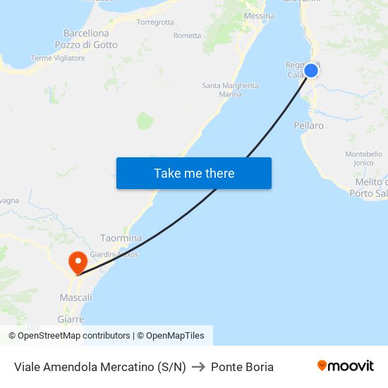 Viale Amendola  Mercatino (S/N) to Ponte Boria map