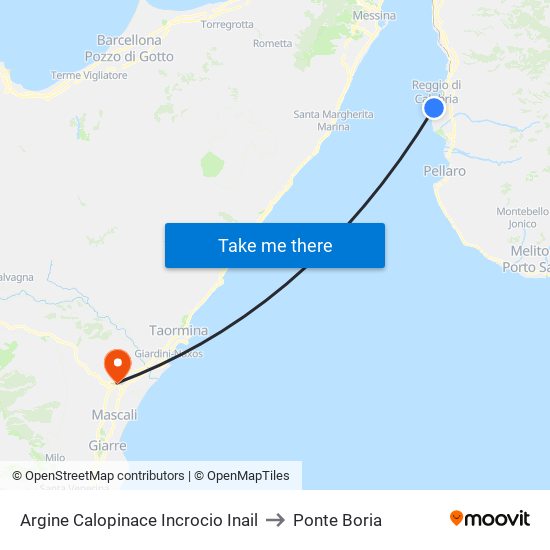 Argine  Calopinace  Incrocio Inail to Ponte Boria map