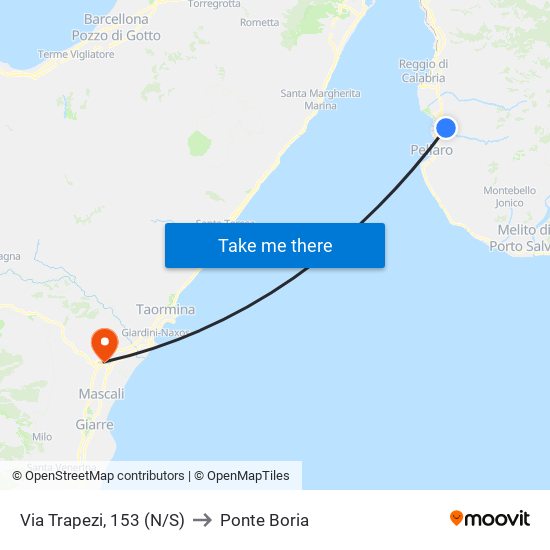 Via Trapezi, 153  (N/S) to Ponte Boria map