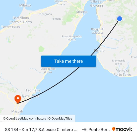 SS 184 - Km 17,7  S.Alessio Cimitero N/S to Ponte Boria map