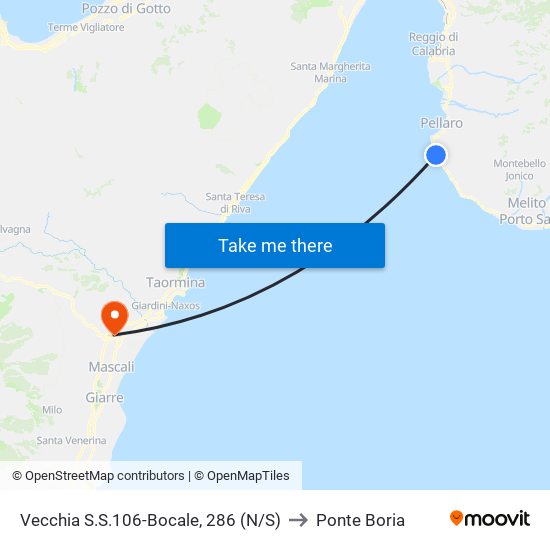 Vecchia S.S.106-Bocale, 286  (N/S) to Ponte Boria map