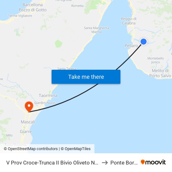 V Prov Croce-Trunca II Bivio Oliveto N/S to Ponte Boria map